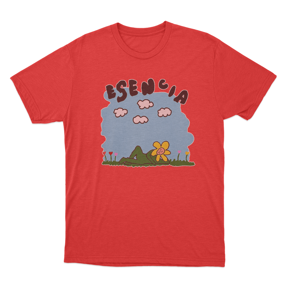 Esencia Lying Flower Sky Unisex T Shirt Red Esencia Lying Flower Sky Unisex T Shirt Red